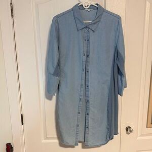Ci Sono Sky Blue Collared Shirt Dress